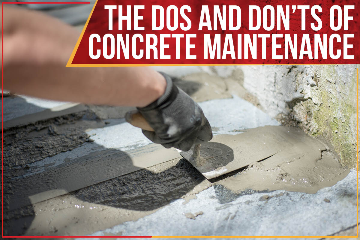 Image of worker leveling concrete